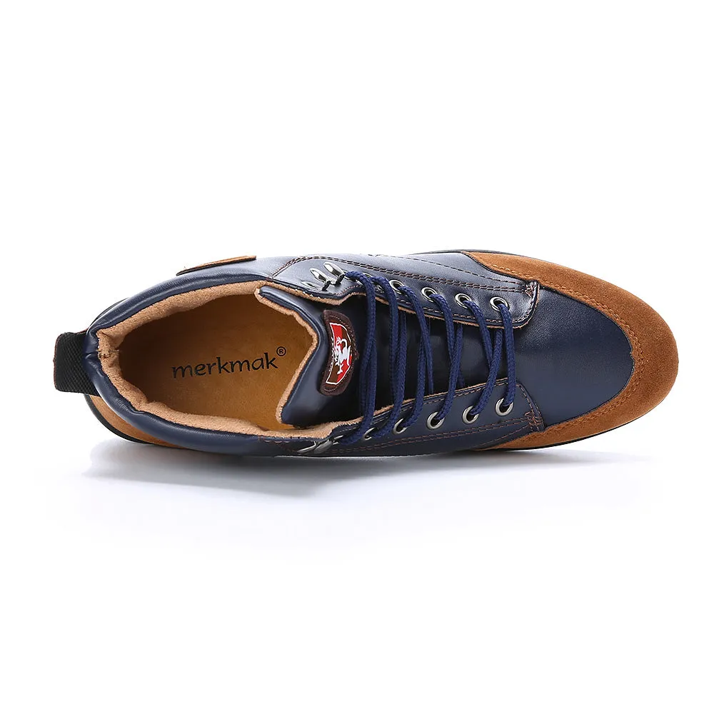 Men's Autumn & Winter Leather Boots Best Running Shoe For Wide Flat Feet