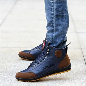 Men's Autumn & Winter Leather Boots Flat And Wide Feet Shoes