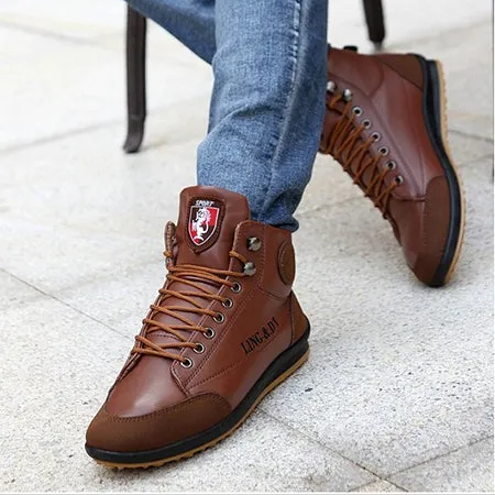 Shoes To Prevent Flat Feet Men's Autumn & Winter Leather Boots
