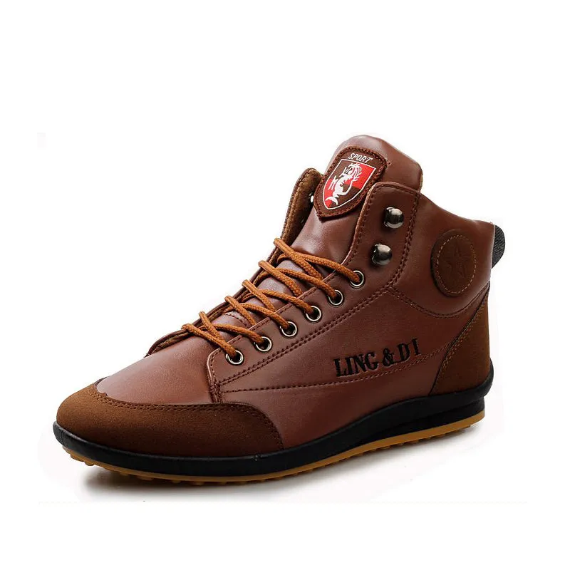 Men's Autumn & Winter Leather Boots Best Fashion Shoes For Flat Feet