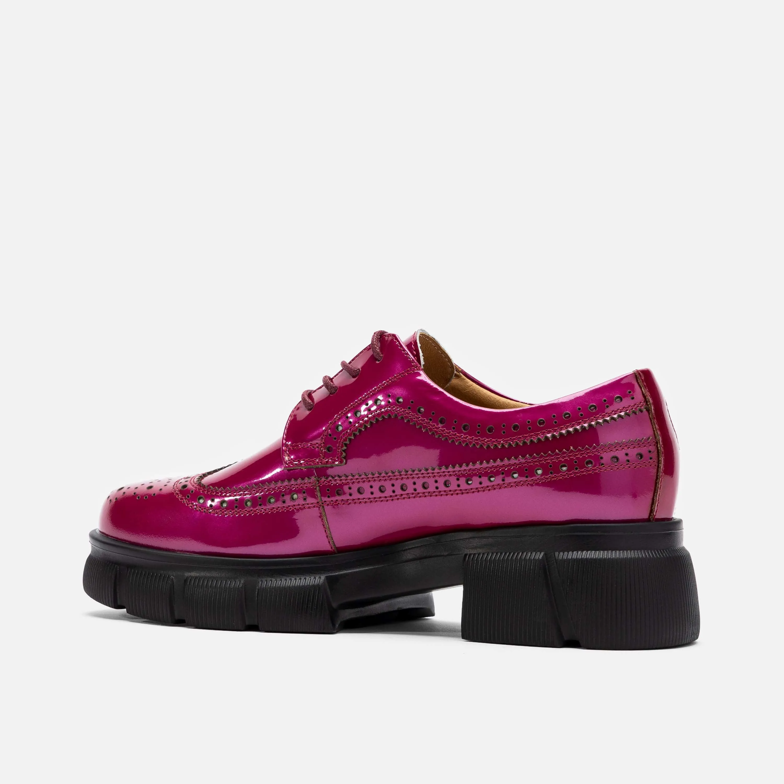 Oxford Dress Sneaker Ms. Alexander Magenta Leather Lug Wingtip Derby