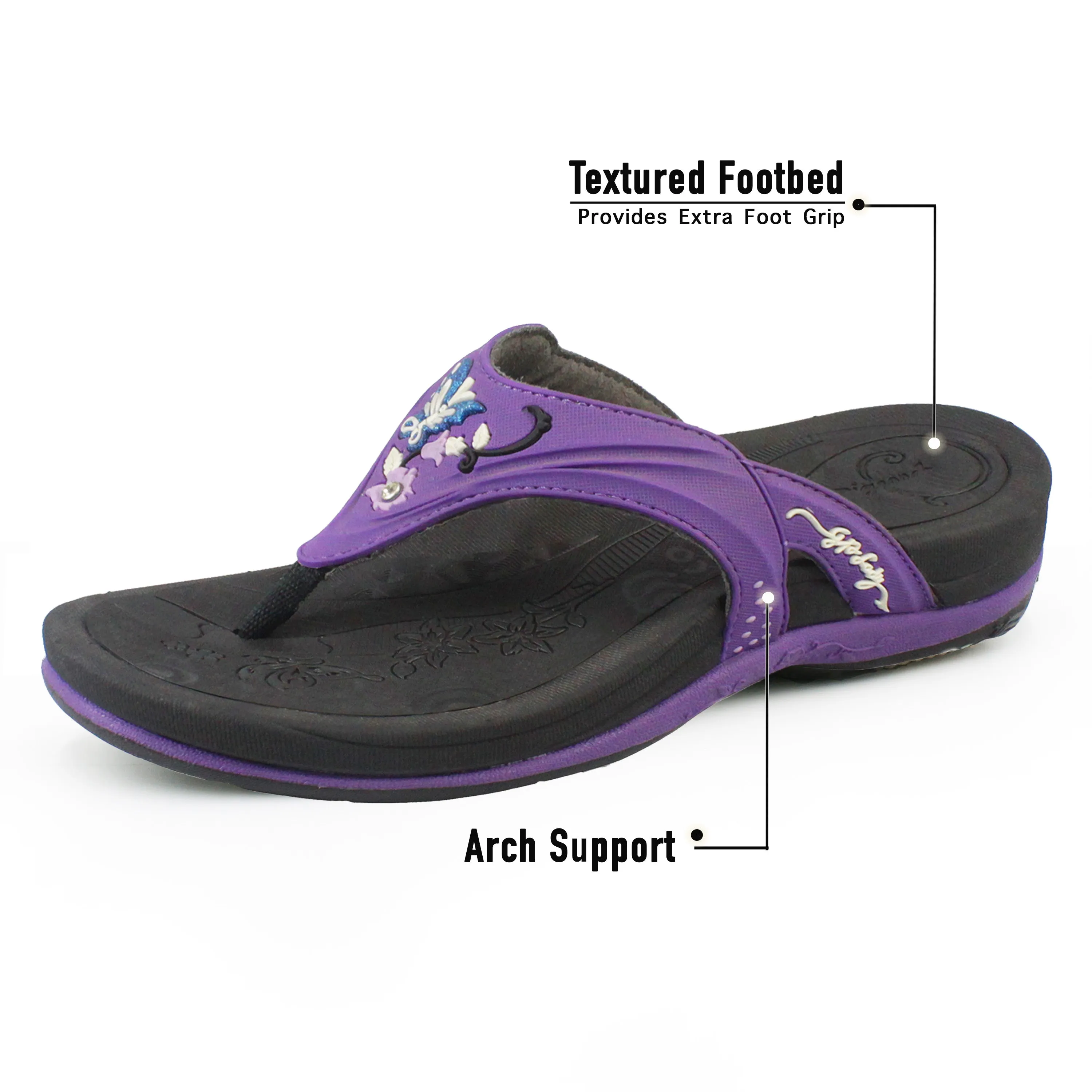 Flip Flops Hurt Between Toes Fix Women Signature: 7532 Purple