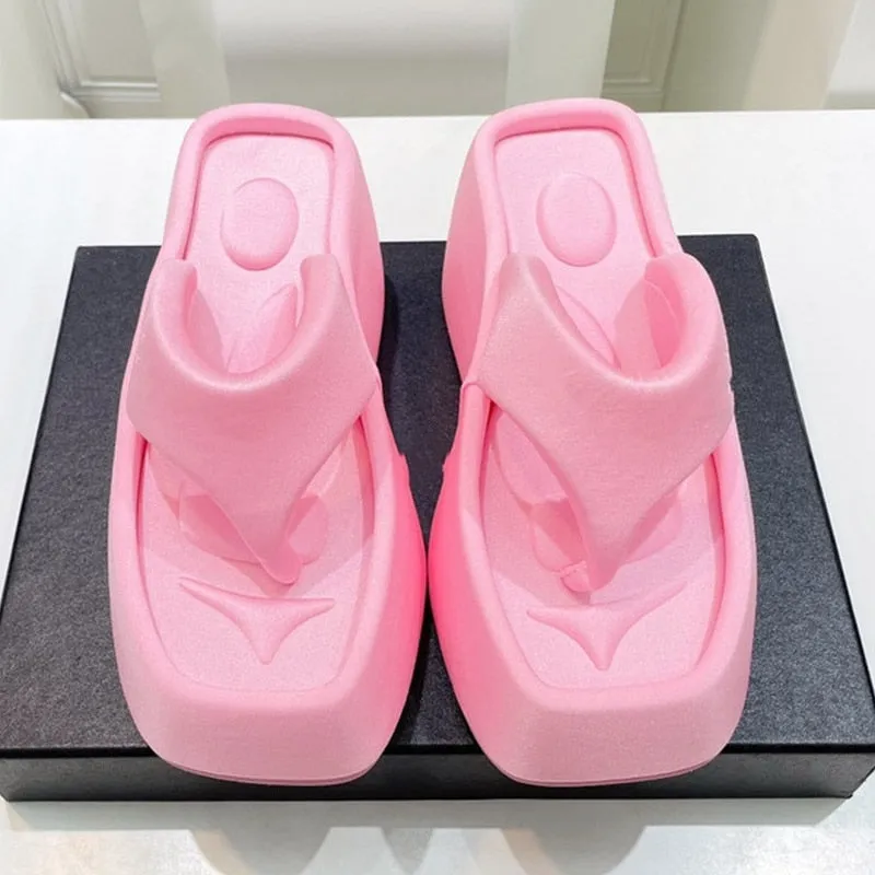 Women Heels Sandals Wedge Sandal With Platform Summer Sandals Shoes Heels Flip Flops Flip Flops Non Slip