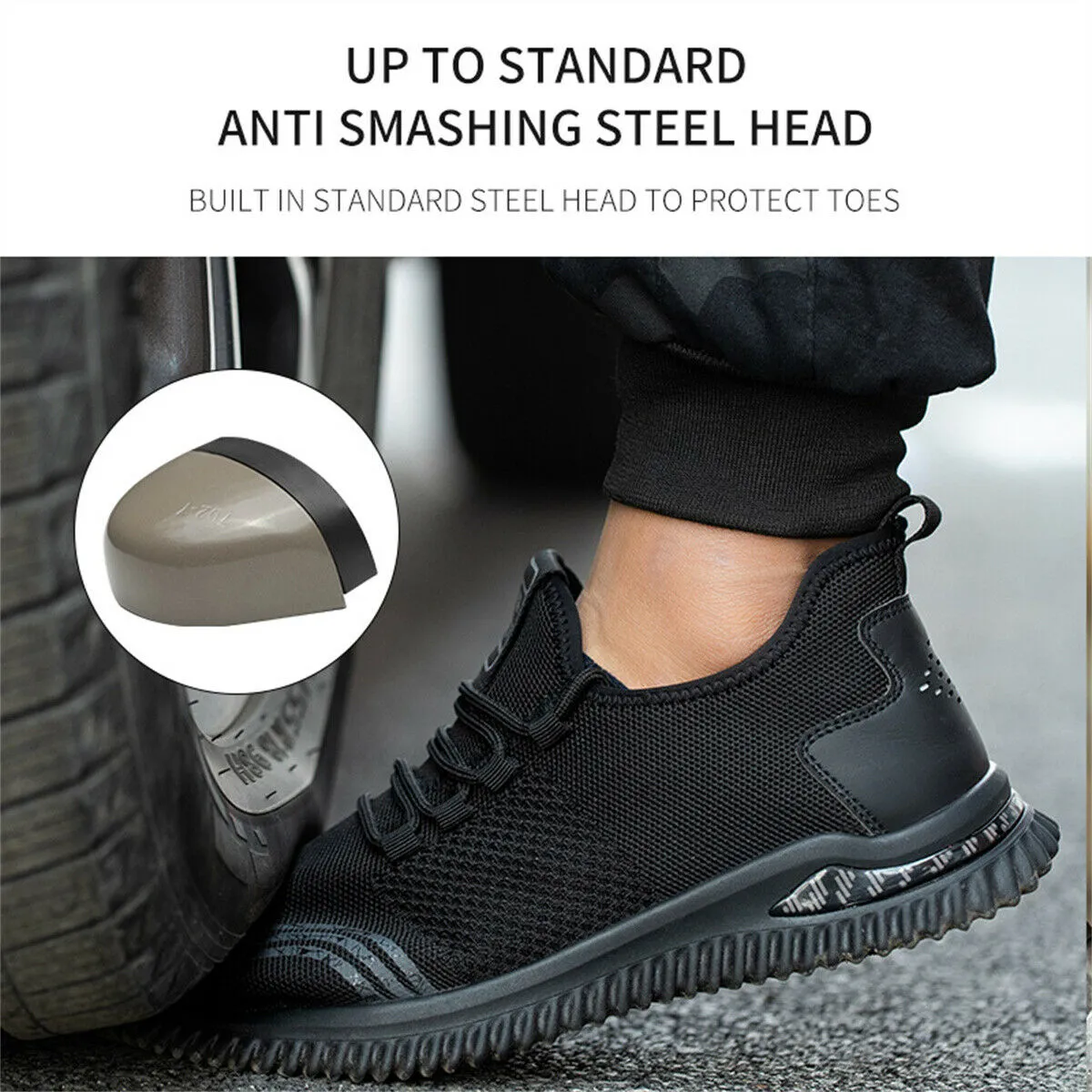 Composite Steel Toe Shoe Men Indestructible Safety Sneaker Comfortable Work Shoes Steel Toe Oil Resistant Work Boots