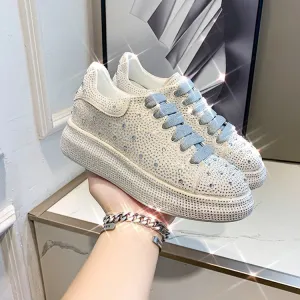 Women's Rhinestone Chunky Bottom Casual Trainers Shoes Running Sneakers Best