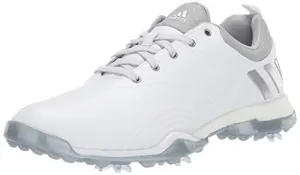 Adidas Slide In Shoes adidas Women's Adipower 4ORGED Golf Shoe, FTWR White/Silver Metallic/Clear Onix, 9 M US