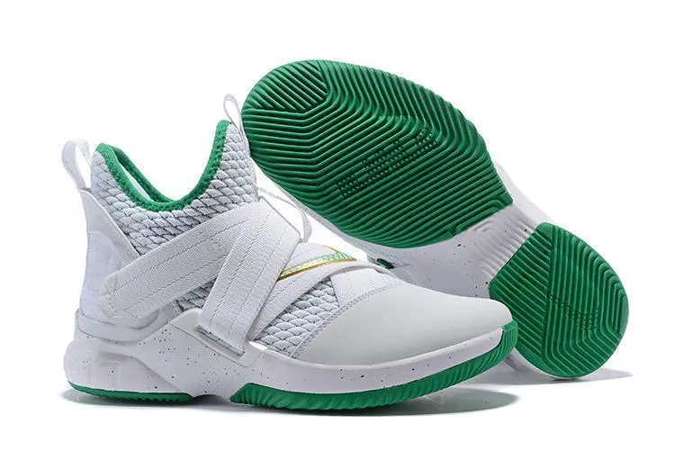 Asics Extra Wide Shoes Nike Lebron Soldier XII 12 SFG EP Grey White Green Men Shoes Sale Size US7,8,8.5,9,10,11,12