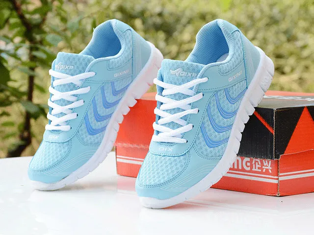 Sneakers women running shoes 2019 fashion solid breathable mesh casual shoes woman lace-up unisex sports shoes women sneakers Shoes Long Distance Running