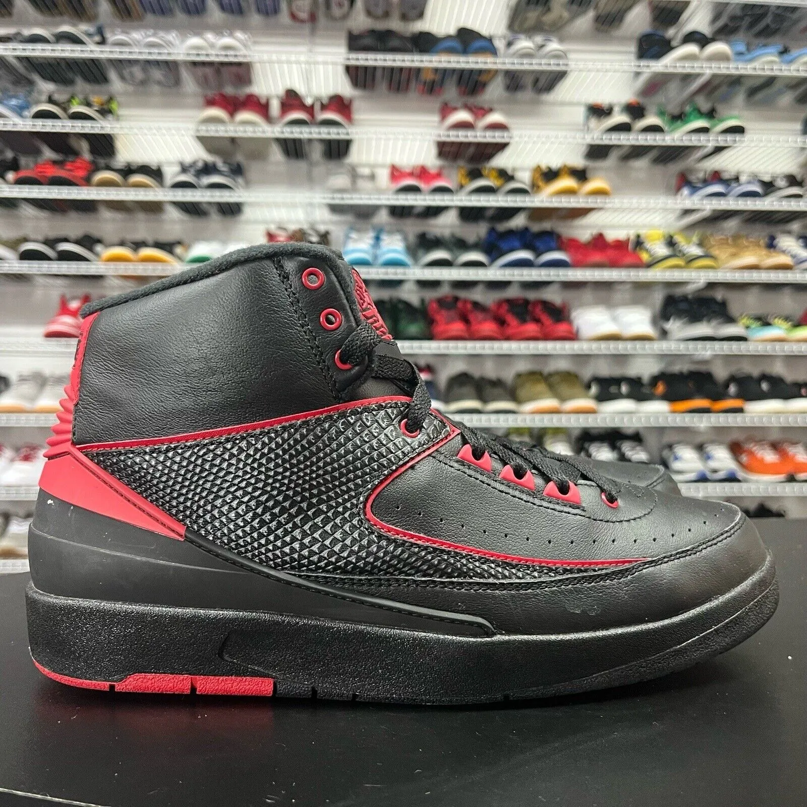Men's Size 10 NIKE AIR JORDAN 2 RETRO "ALTERNATE 87" BLACK-VARSITY RED 834274-001 Asics Gel Flashpoint Volleyball Shoe