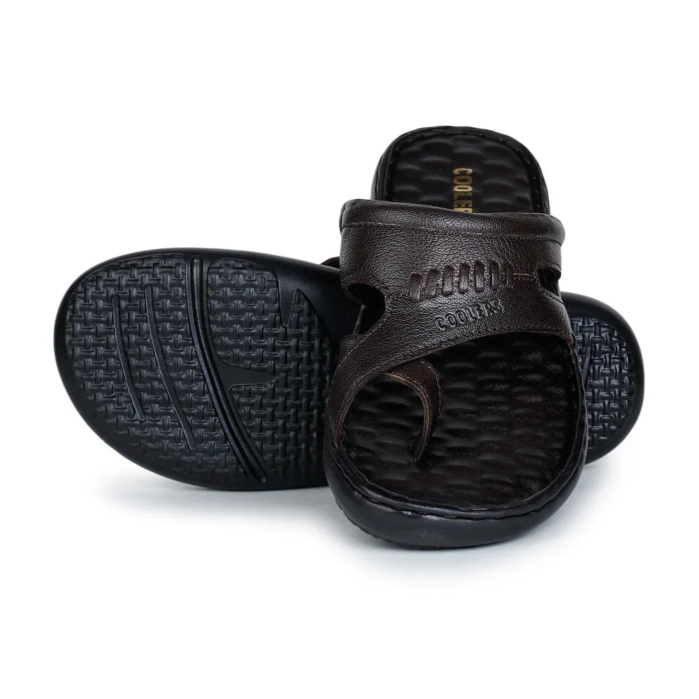 Chicken Slippers Coolers Casual Brown Toe Ring Slippers For Men MONLIGHT-4 By Liberty