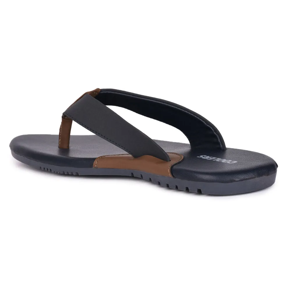 Funny Slides Shoes Coolers Casual Navy Blue Flip Flop For Men BRYSON-1E By Liberty