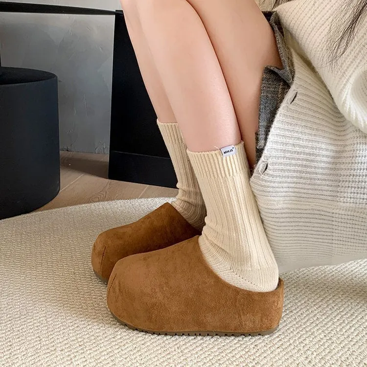 Slides Youth 4 Cozy Suede Winter Slippers with Plush Lining Non-Slip Sole