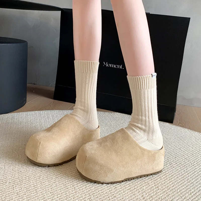 Types Of Ballet Slippers Cozy Suede Winter Slippers with Plush Lining Non-Slip Sole