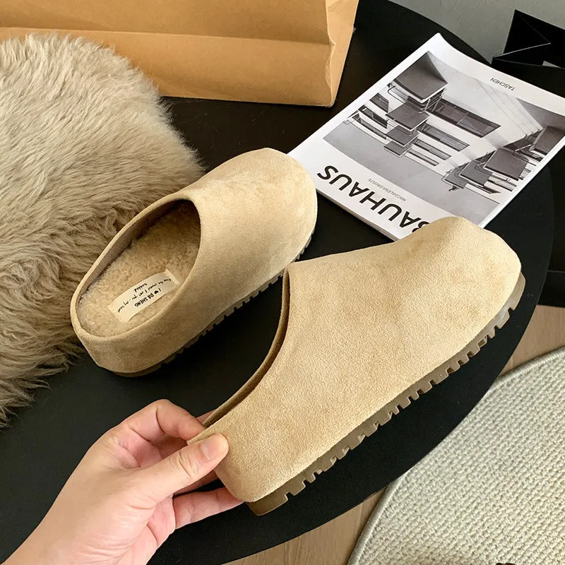 Cozy Suede Winter Slippers with Plush Lining Non-Slip Sole Slide Retail