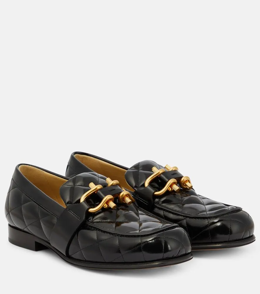 Bottega Veneta Monsieur quilted leather loafers Loafers Outfit Skirt
