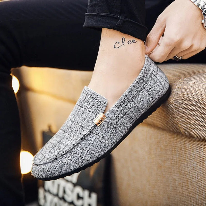 Men Casual Shoes 2021 Spring Summer Men Loafers New Slip On Light Canvas Youth Men Shoes Breathable Fashion Flat Footwear Sofft Flat Shoes