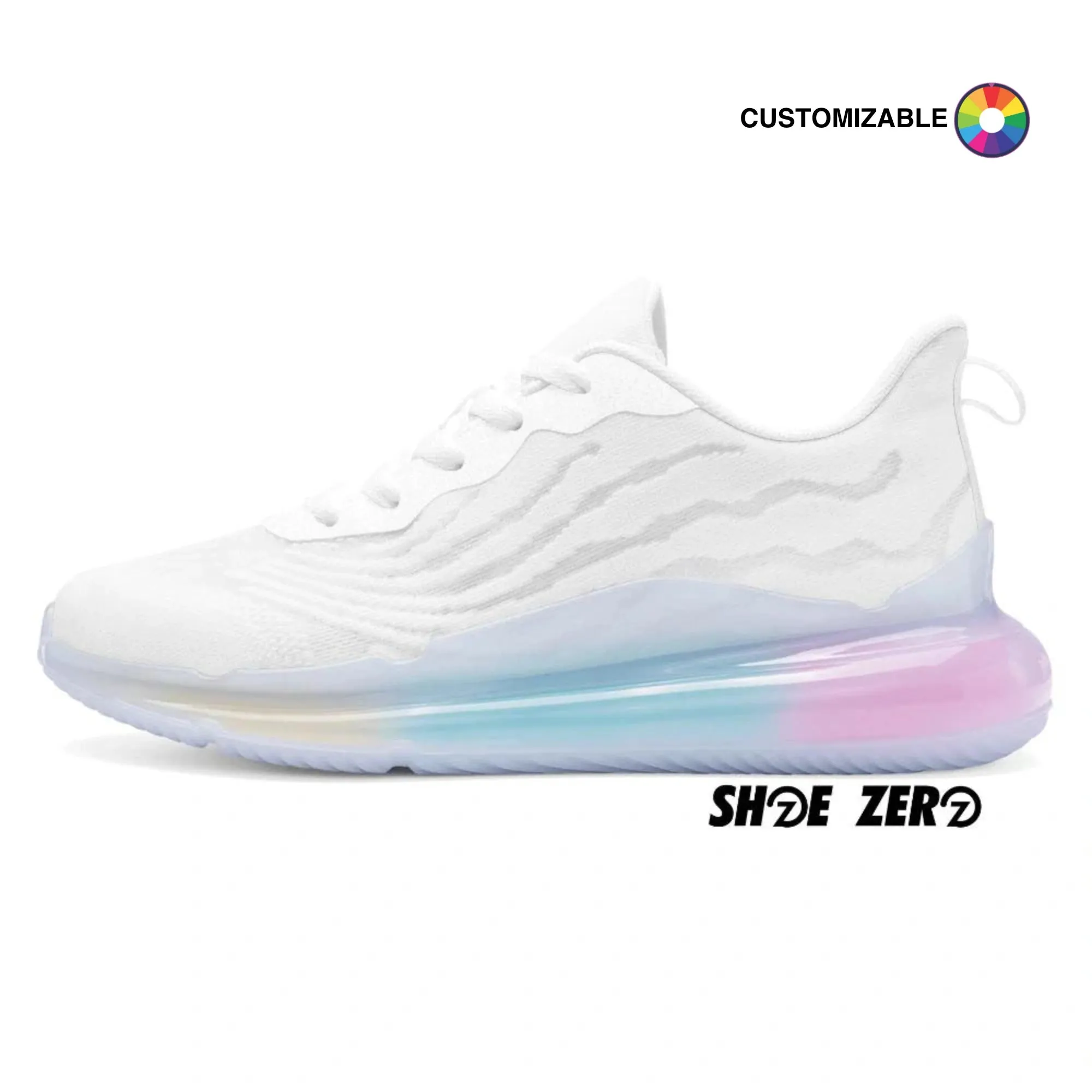 Customizable Rainbow Atmospheric Cushion Running Shoes Size 7 Running Shoes