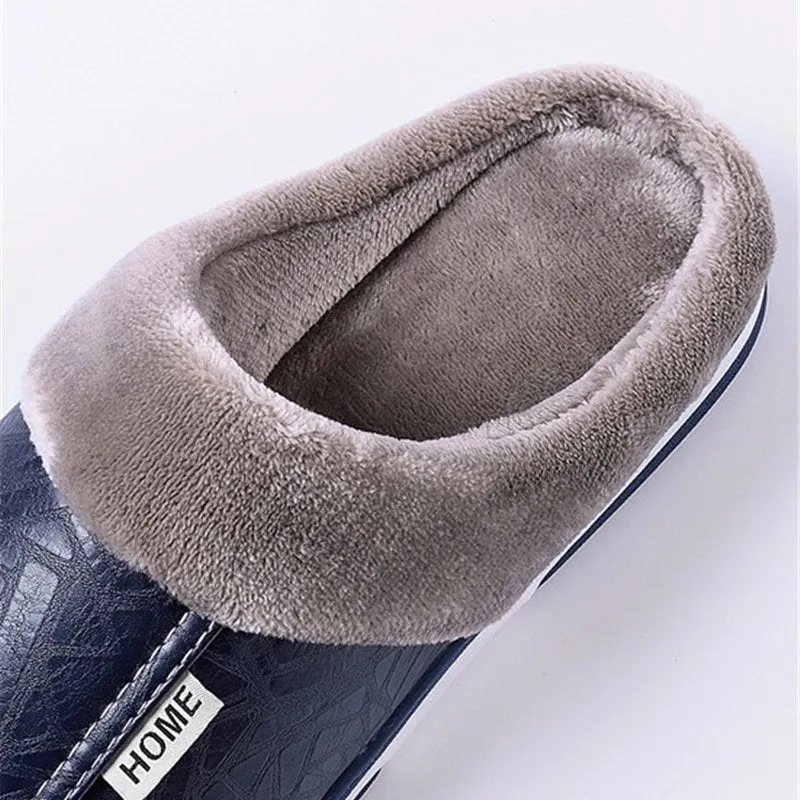 Sandal Slippers Cuzcare Fur Slippers For Men Comfy Cozy Leather Home Shoes