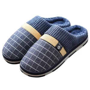 Cuzcare Men Winter Slippers Warm Round Toe Soft Home Shoes Tired Old Person In Slippers Cartoon