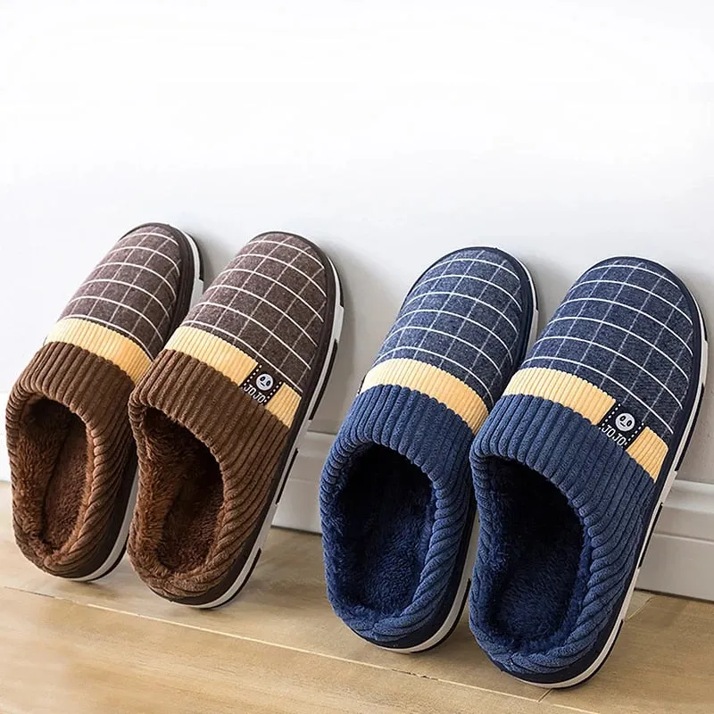 Deer Stag Slippers Cuzcare Men Winter Slippers Warm Round Toe Soft Home Shoes