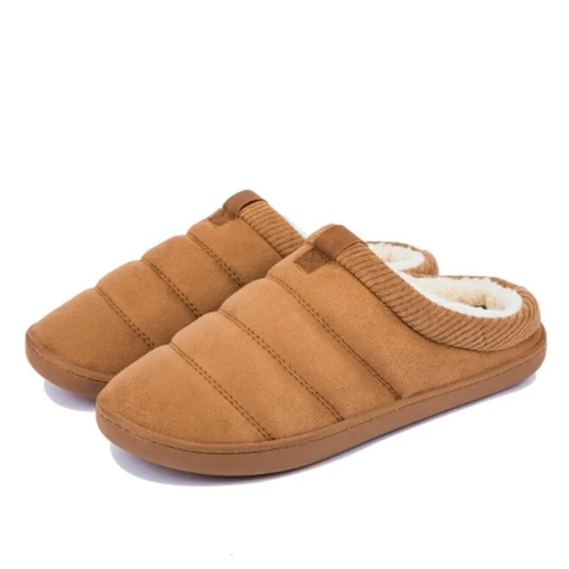 Slides With Bow Cuzcare Warm Fur Slippers For Men Comfy Sole Interior Shoes