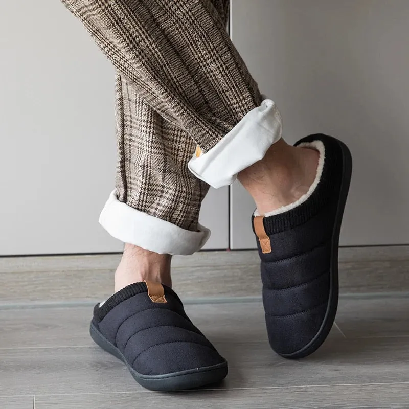 Slides Or Flip Flops Cuzcare Warm Fur Slippers For Men Comfy Sole Interior Shoes