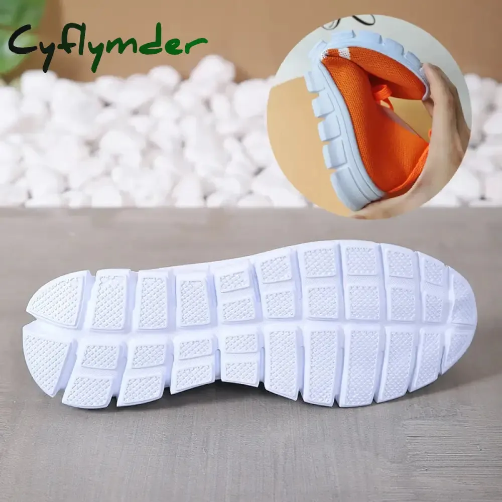 Cyflymder Mesh Knitted Striped Flats Shoes for Women Summer Lace Up Casual Sneakers Woman Breathable Soft Sole Loafers Plus Size 43 H And M Loafers