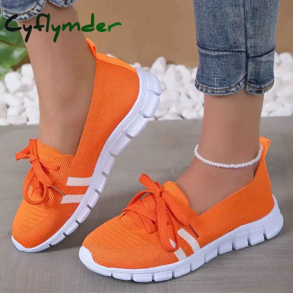 Frame Loafers Cyflymder Mesh Knitted Striped Flats Shoes for Women Summer Lace Up Casual Sneakers Woman Breathable Soft Sole Loafers Plus Size 43