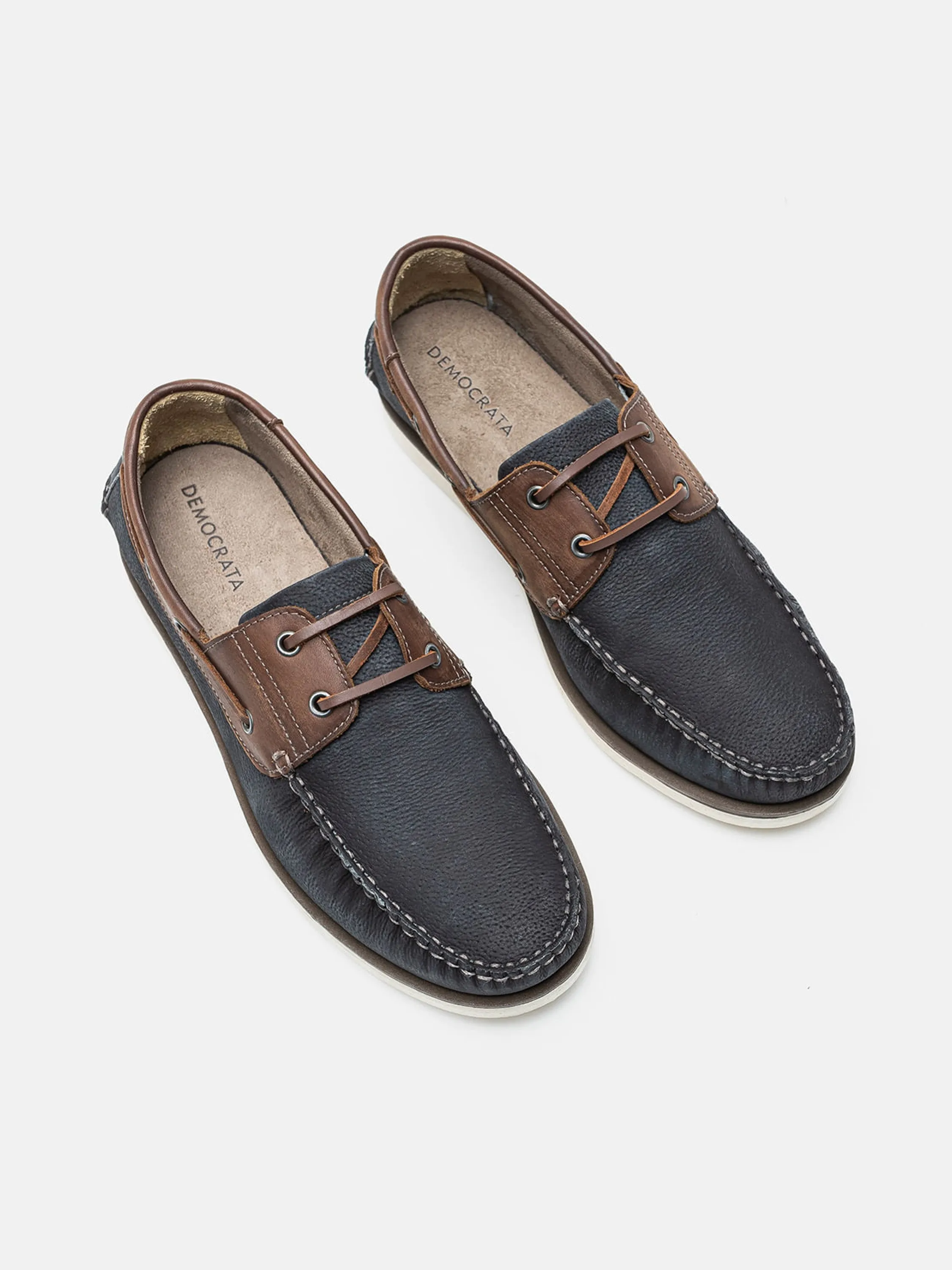 Democrata Men's Denim Deck Moccasin Wearing Loafers Without