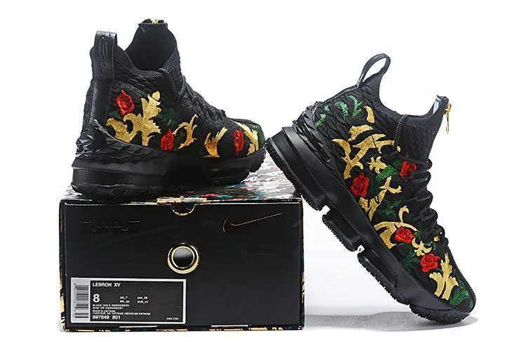 Nike Lebron XV 15 Black "King Crown" Men Shoes Sale Size US7,8,8.5,9,10,11,12 Asics Comfortable Walking Shoes