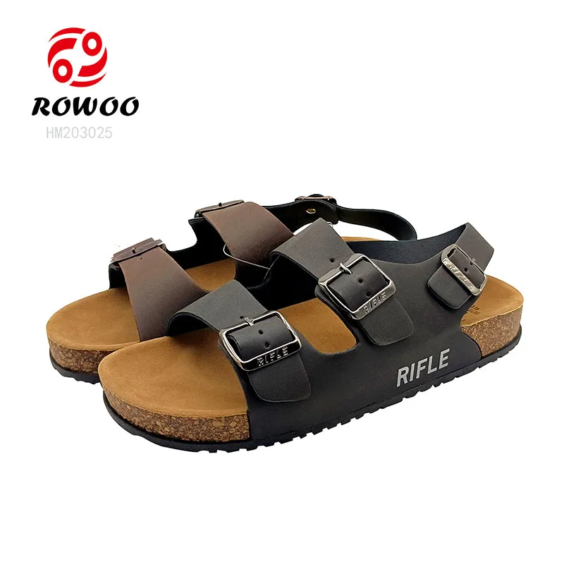 Wholesale Summer Beach Shoes With Metal Buckles Men Sandals Cork Shoes Ladies Outdoor Sandals Fancy Flat Sandals
