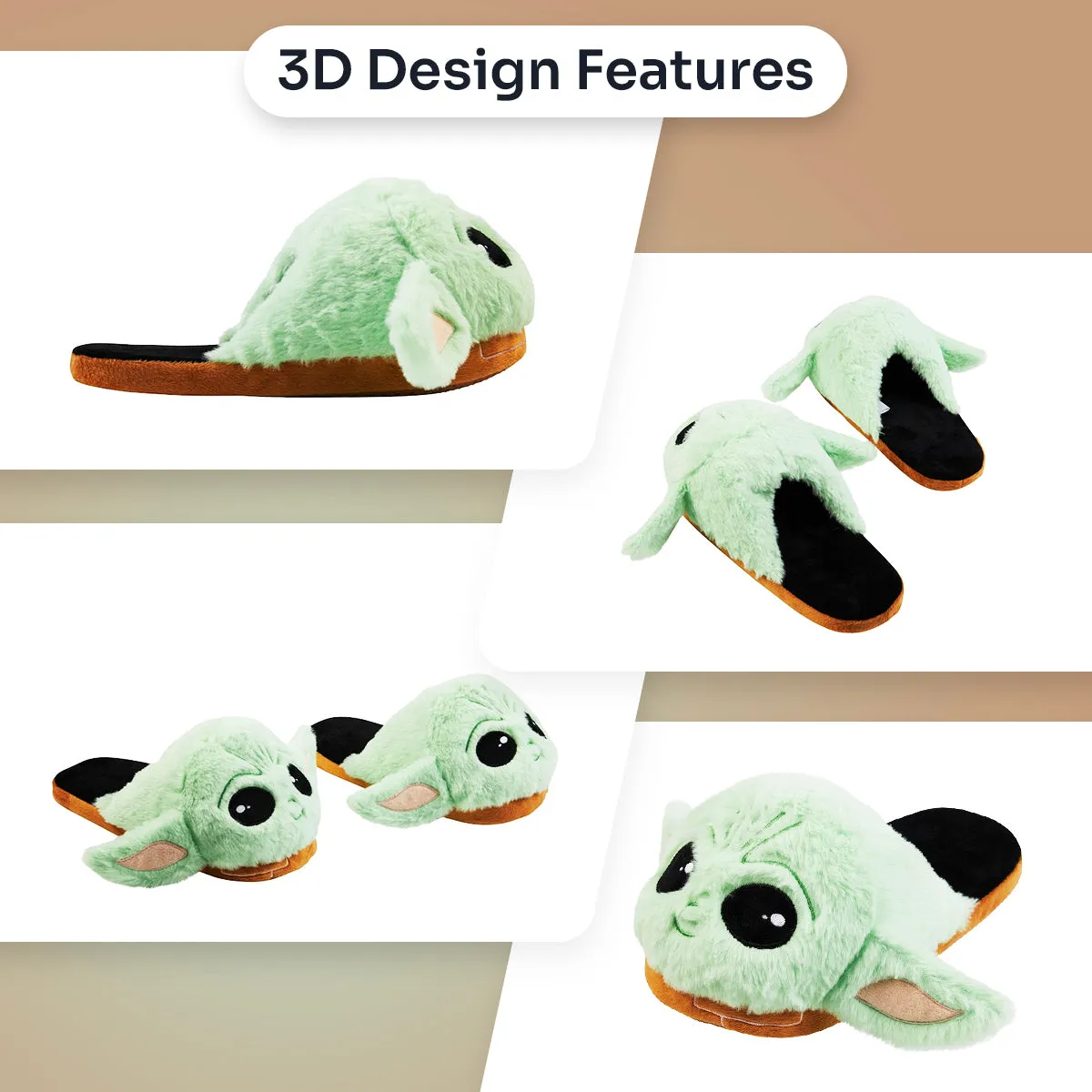 Types Of Slippers Disney Ladies Slippers,  Fluffy Indoor House Shoes - Baby Yoda