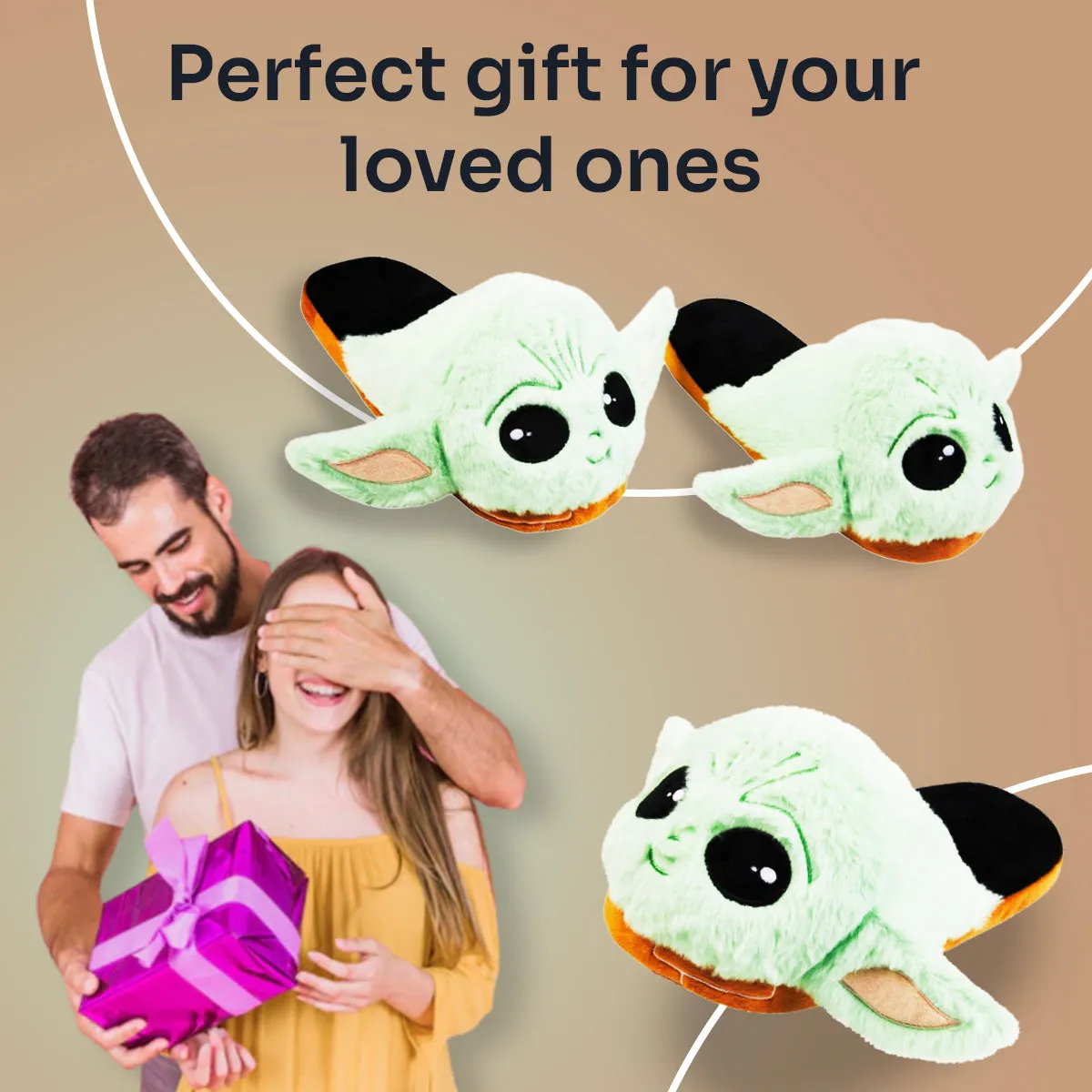 Disney Ladies Slippers,  Fluffy Indoor House Shoes - Baby Yoda Warm Slippers For Cold Feet