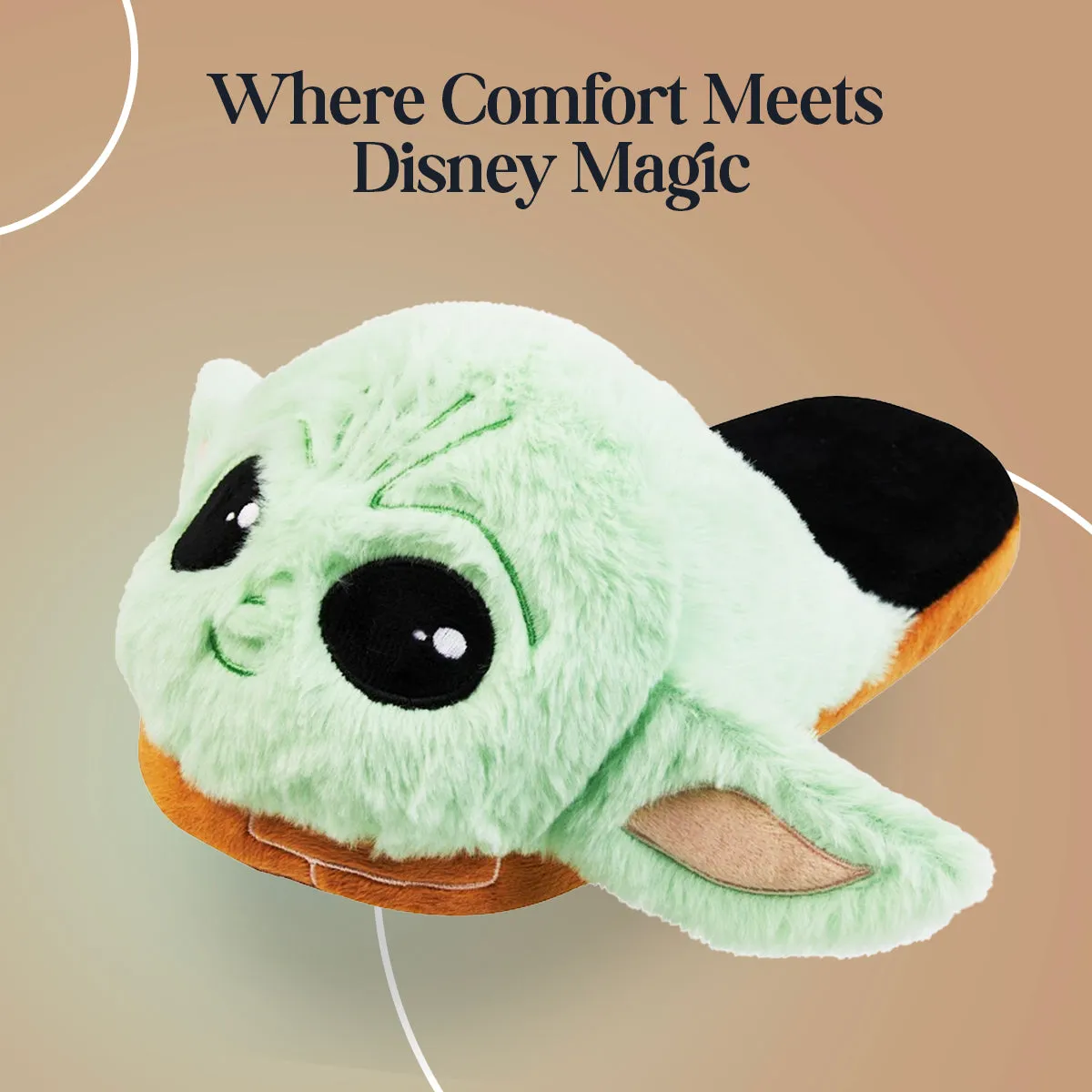 Disney Ladies Slippers,  Fluffy Indoor House Shoes - Baby Yoda Slip Journeys Kidz