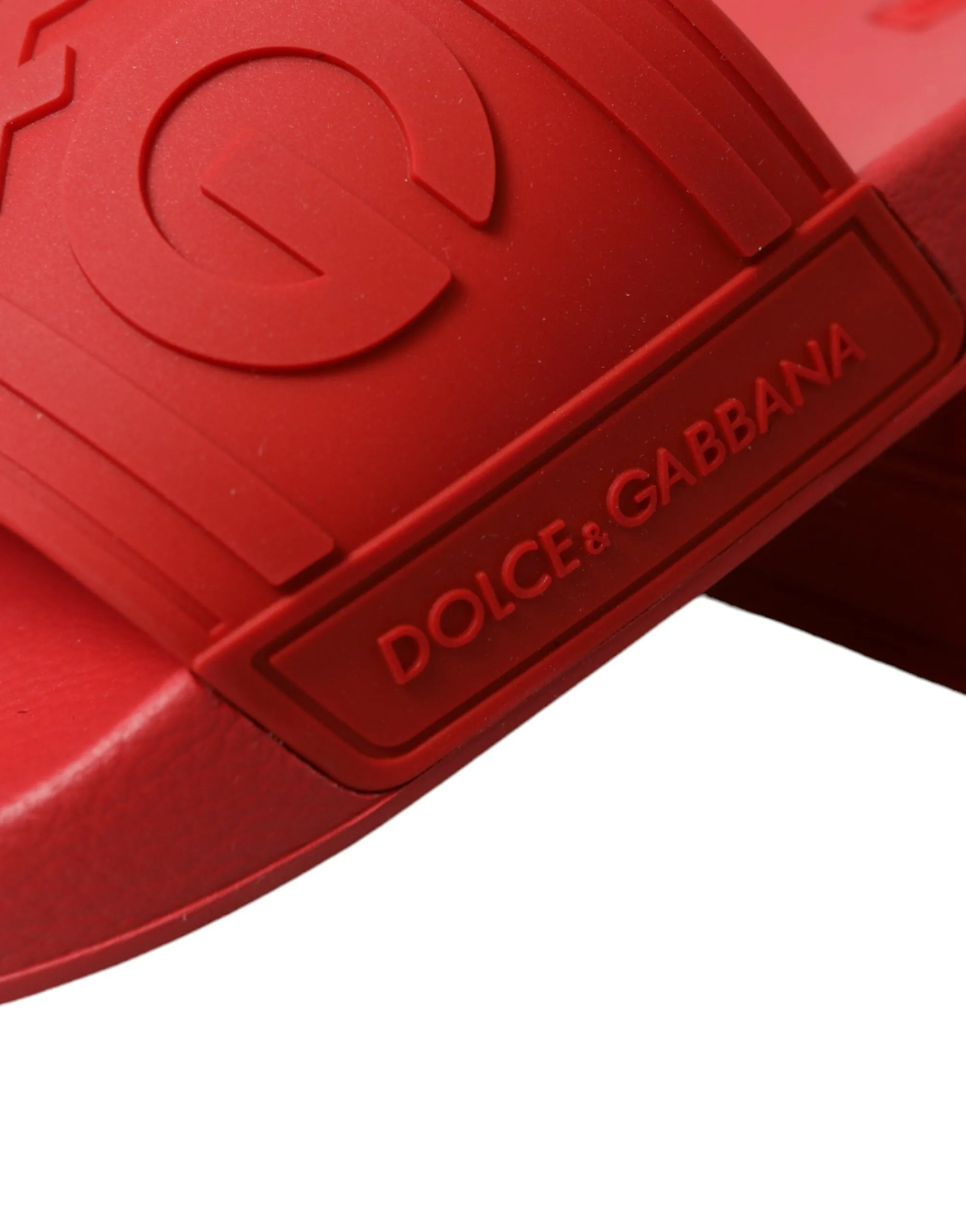 Dolce & Gabbana Red Rubber Sandals Slippers Beachwear Shoes Slide Sandals Sale