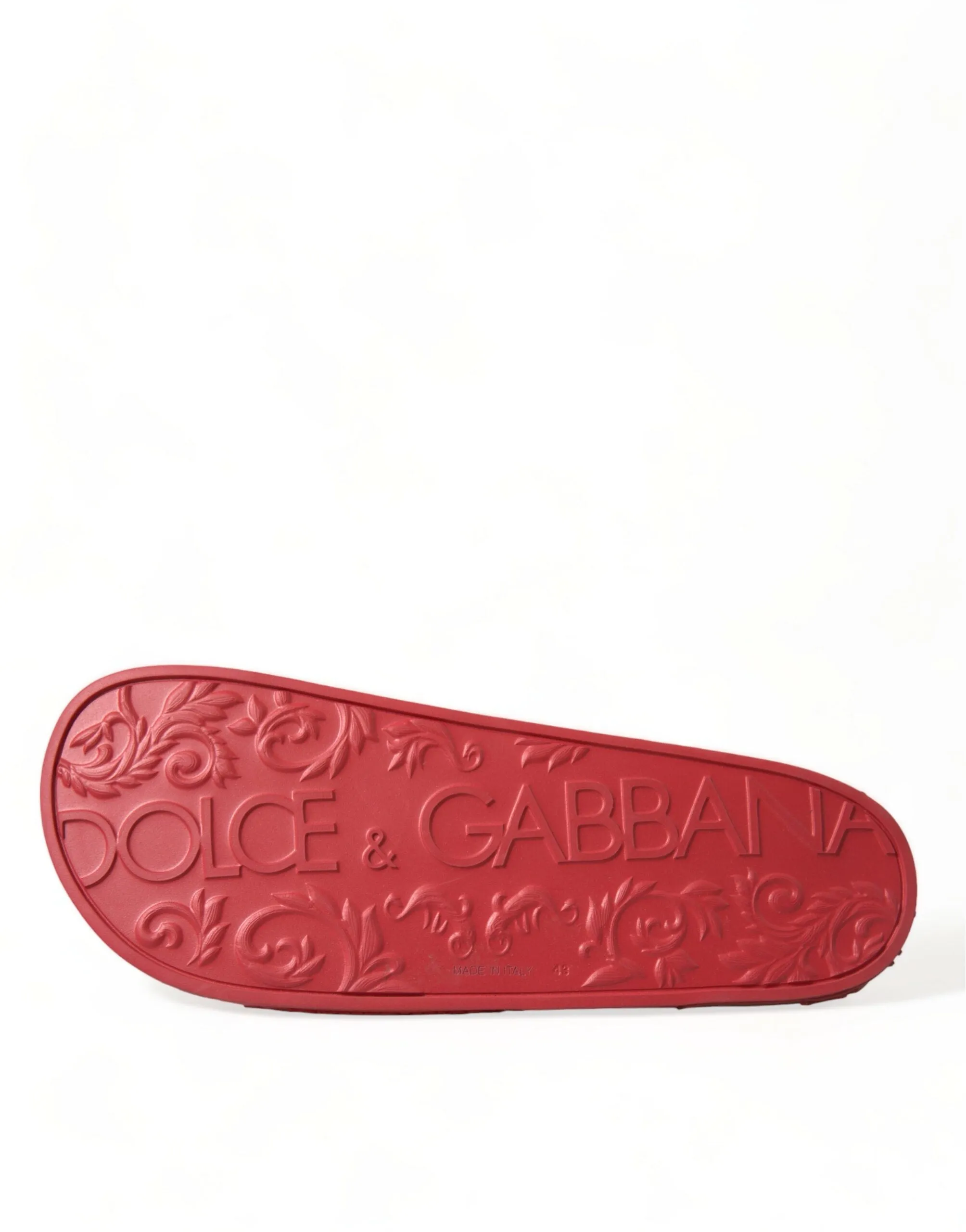 Cloud Steppers Sandals Dolce & Gabbana Red Rubber Sandals Slippers Beachwear Shoes