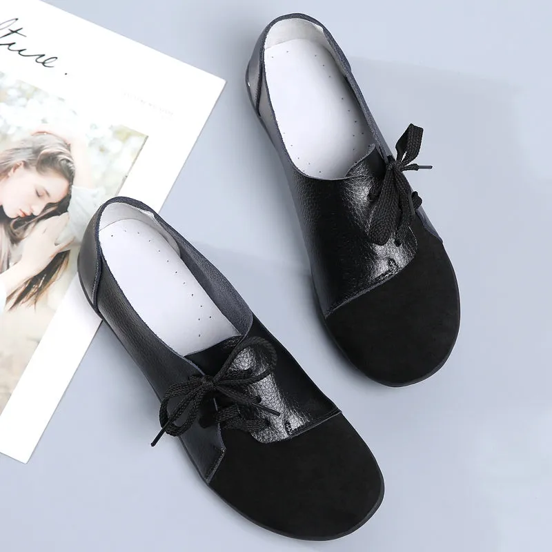 Loafers Mk Shoes Dosreal Women Fashion Flats Shoes Lace Up Loafers Shoes Outdoor Walking Shoes Female Ballet Flats Co