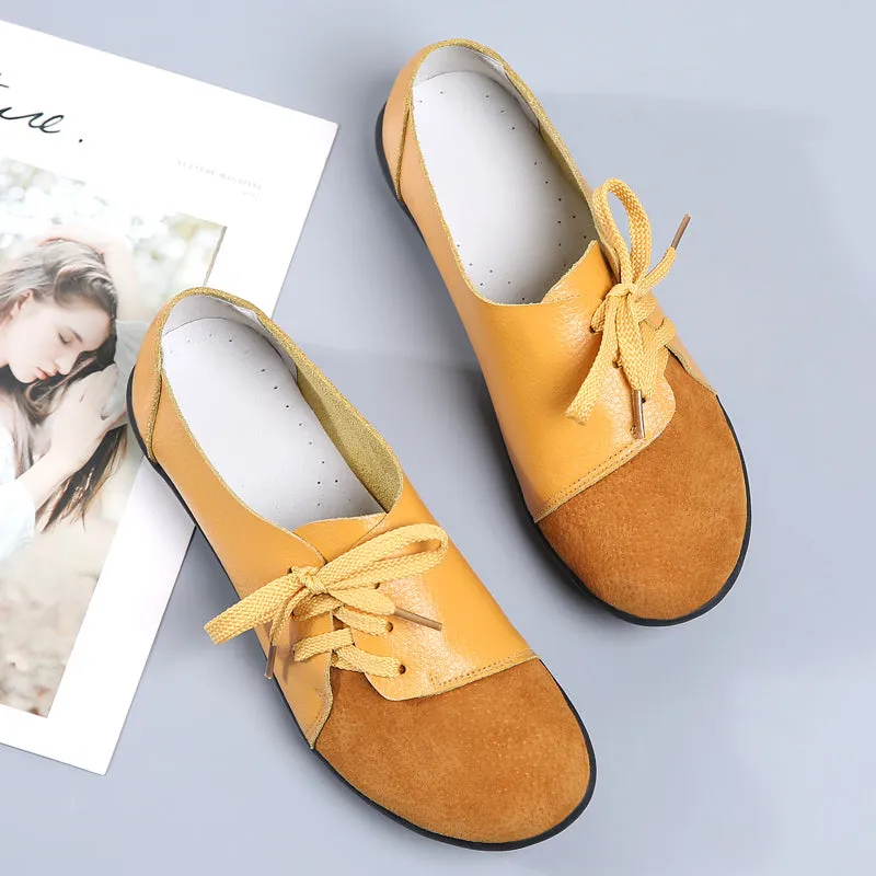 Dosreal Women Fashion Flats Shoes Lace Up Loafers Shoes Outdoor Walking Shoes Female Ballet Flats Co Loafers Kohls