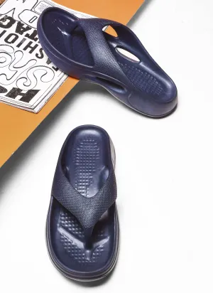 Bersache Extra Soft Classic Casual with Back Strap Regular wear with Ultra Soft & Flexibility Technology Flip-Flop for Men's/ Boy's 6060-Navy Slippers Flowers