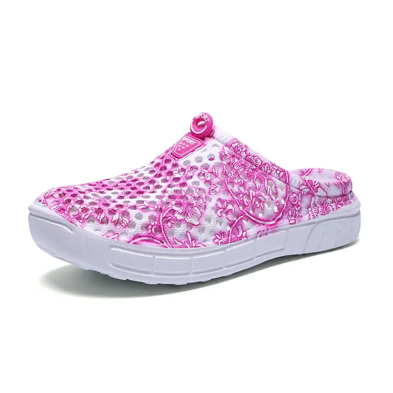 Summer Women House Shoes Women Jelly Hollow Home Slippers Flip Flops Female Breathable Mesh Beach Sh Foam Platform Flip Flops