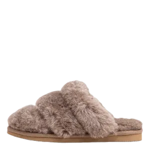 Svava Grey Snakeskin Slippers