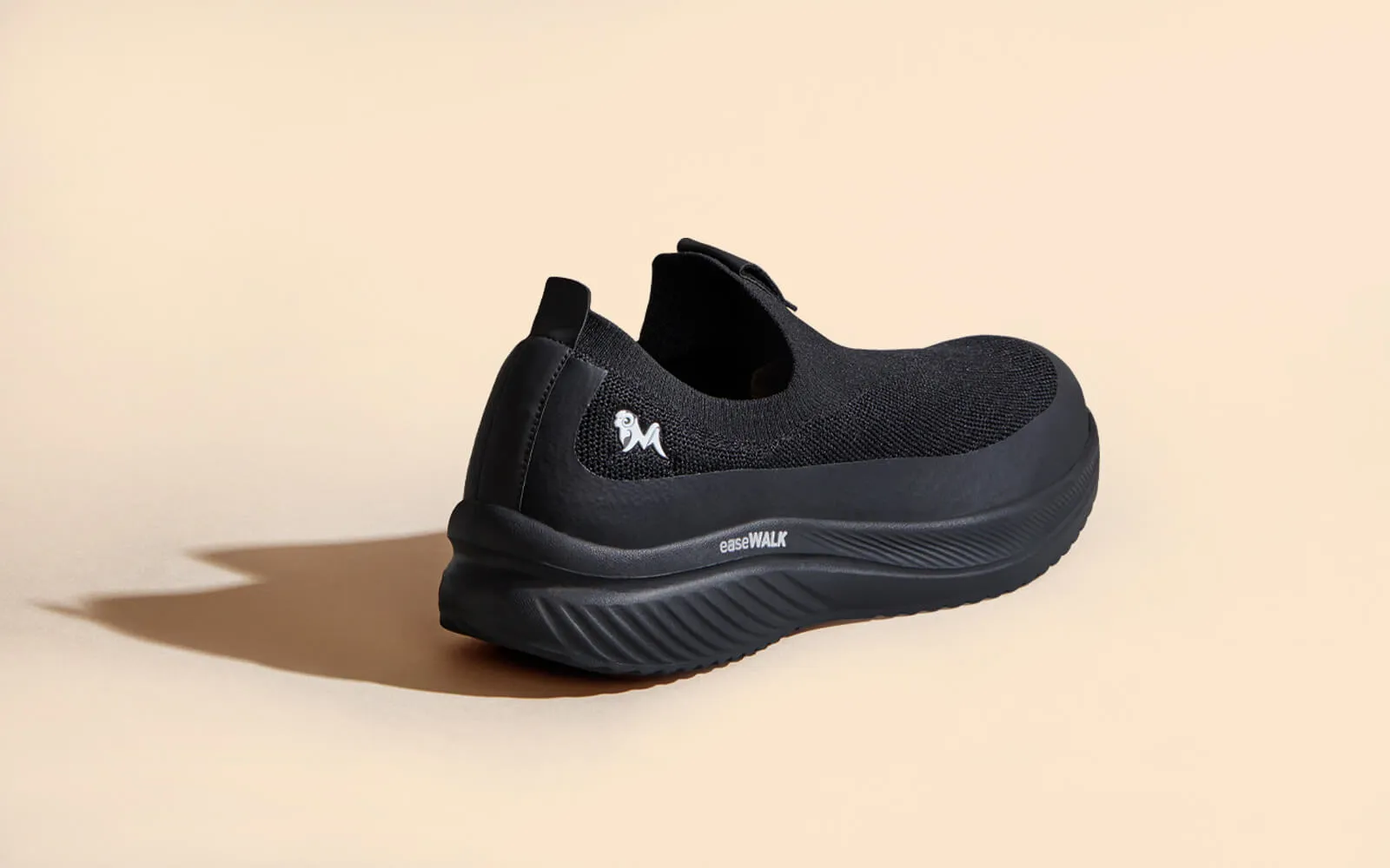 Non Slip Slip On Shoes Ease Walk Slip Ons : Black