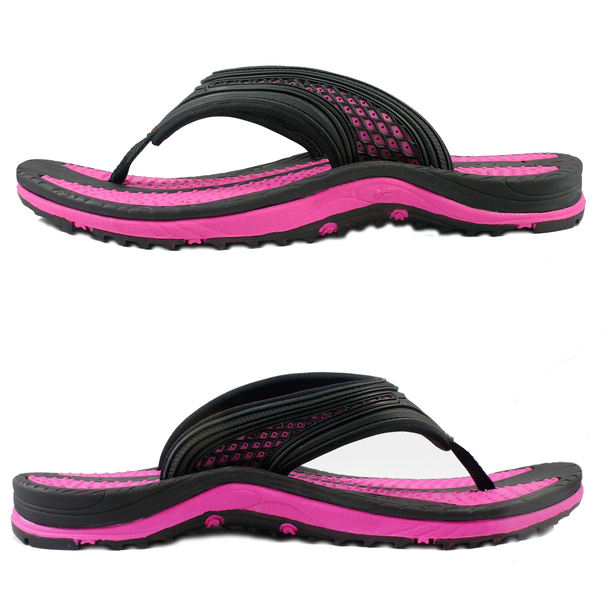 Platform Croc Flip Flops Signature Sports: 8508 Fuchsia