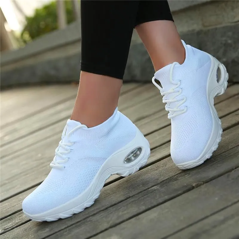 Sneakers At Walmart Nanccy Lace Up Walking Running Shoes Platform Sneakers