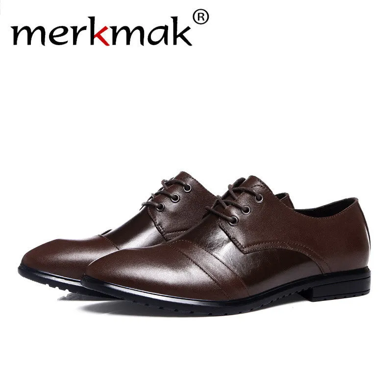 Merkmak Top quality Genuine Leather Men Shoes Fashion Casual Shoes Men Business Sapatos Masculino Comfortable Men Flats Shoes Louis Sneakers