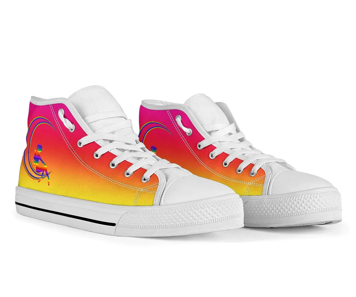 Sorel Wedge Sneakers High Top Sneakers - Rainbow Fairy | Woman's Colorful Sneakers, Custom Sneakers Women, Custom Women's Sneakers, Rainbow Pride Sneakers, Adult Rainbow Sneakers