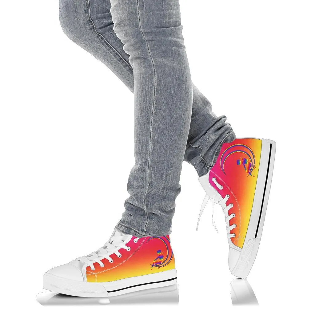 Dr. Scholls Sneakers High Top Sneakers - Rainbow Fairy | Woman's Colorful Sneakers, Custom Sneakers Women, Custom Women's Sneakers, Rainbow Pride Sneakers, Adult Rainbow Sneakers