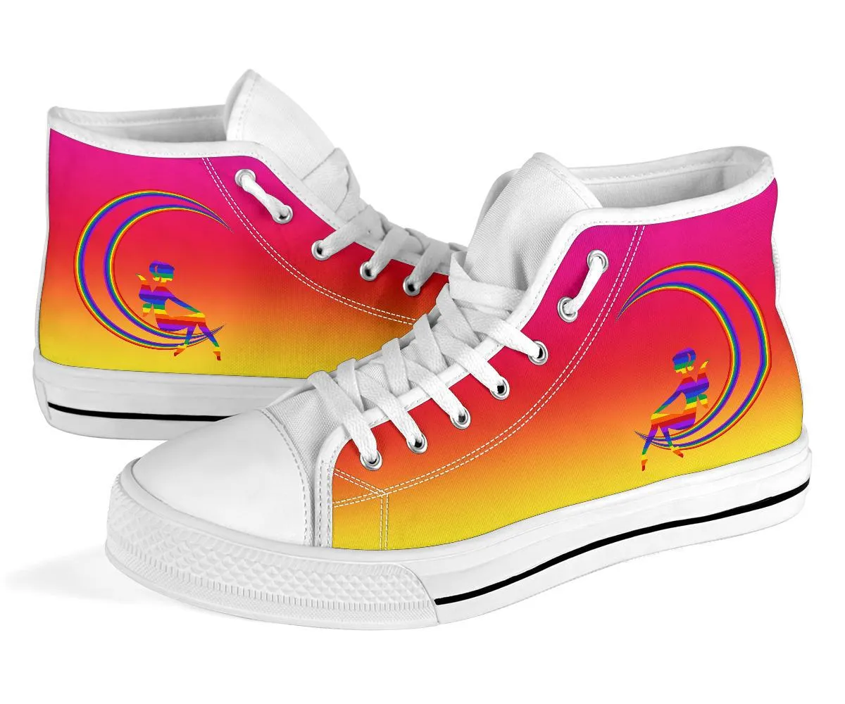 High Top Sneakers - Rainbow Fairy | Woman's Colorful Sneakers, Custom Sneakers Women, Custom Women's Sneakers, Rainbow Pride Sneakers, Adult Rainbow Sneakers Michael Kors High Top Sneakers