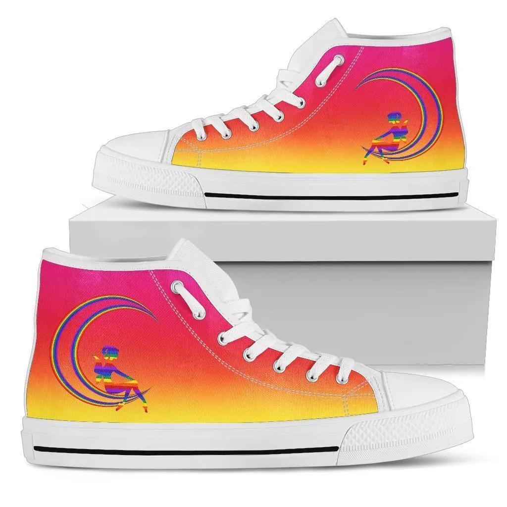 High Top Sneakers - Rainbow Fairy | Woman's Colorful Sneakers, Custom Sneakers Women, Custom Women's Sneakers, Rainbow Pride Sneakers, Adult Rainbow Sneakers Goodyear Sneakers