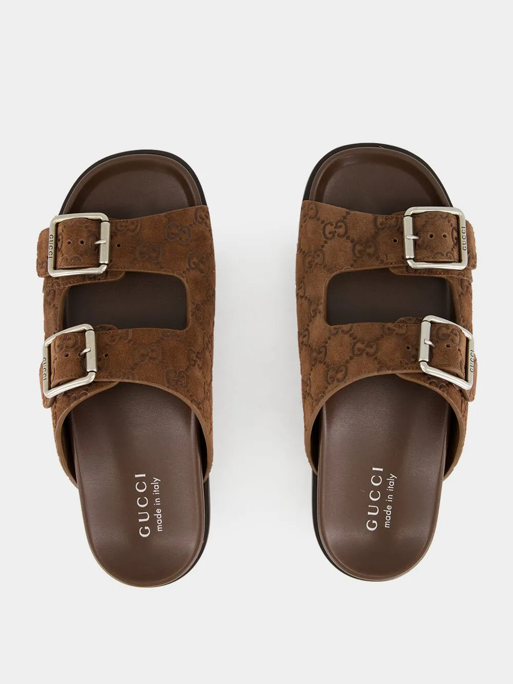 Brown GG Suede Sandals Barbecue Sandals